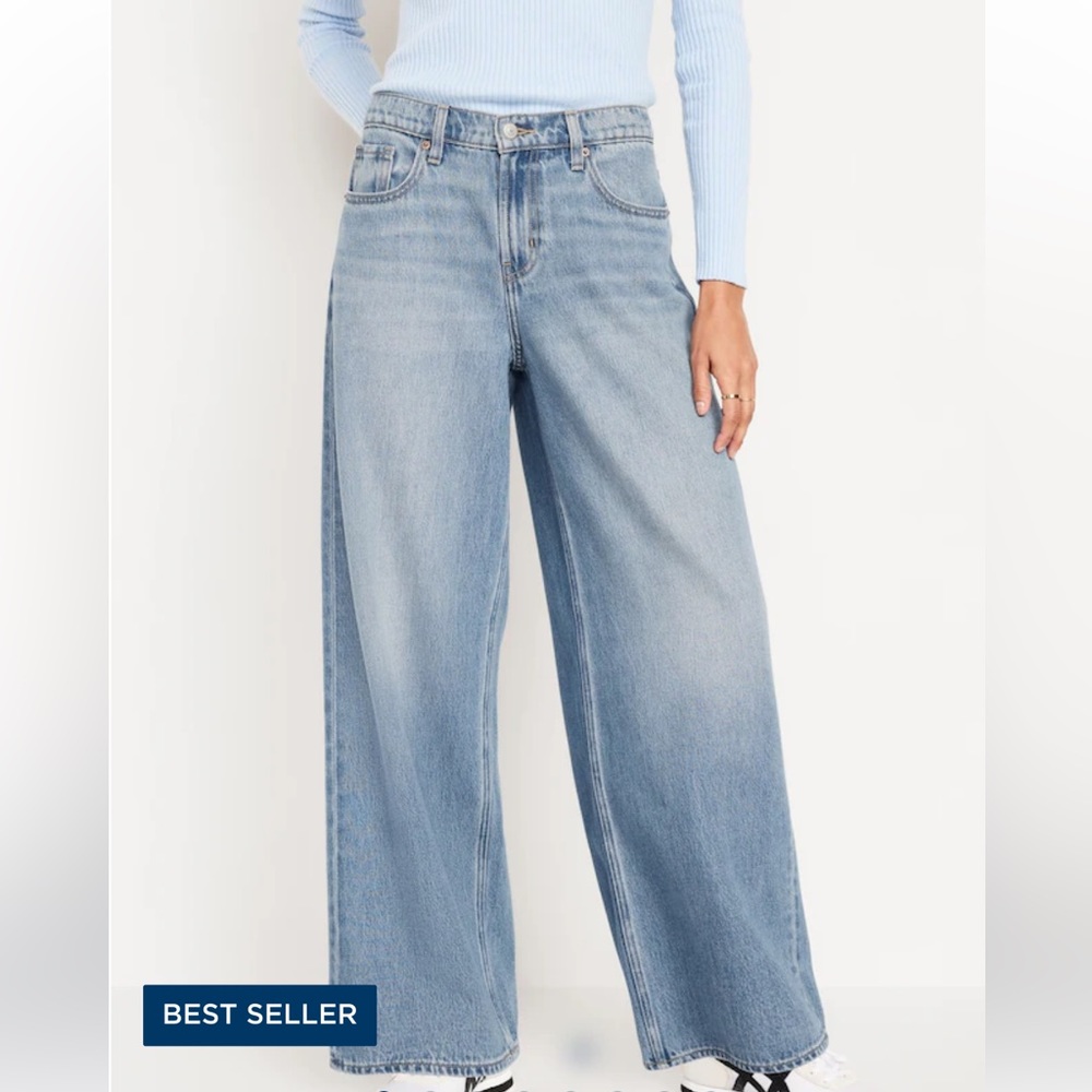 OLD NAVY Baggy Wide Leg Light Wash Denim Jeans